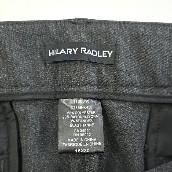 NWT Hilary Radley Women's Charcoal Grey Dress Straight Pants Stretch Size 16 - Picture 11 of 16
